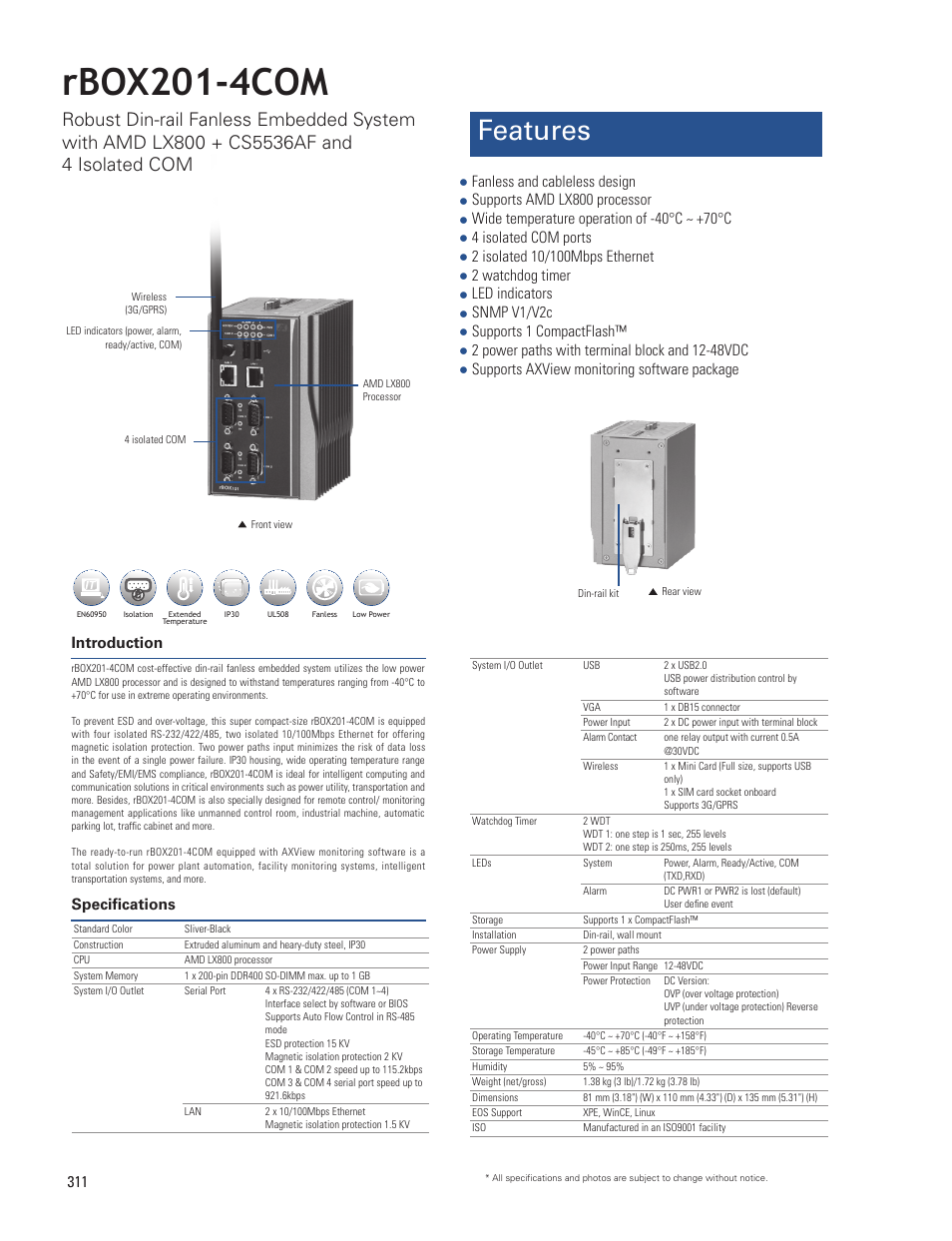 Impulse rBOX201-4COM User Manual | 2 pages