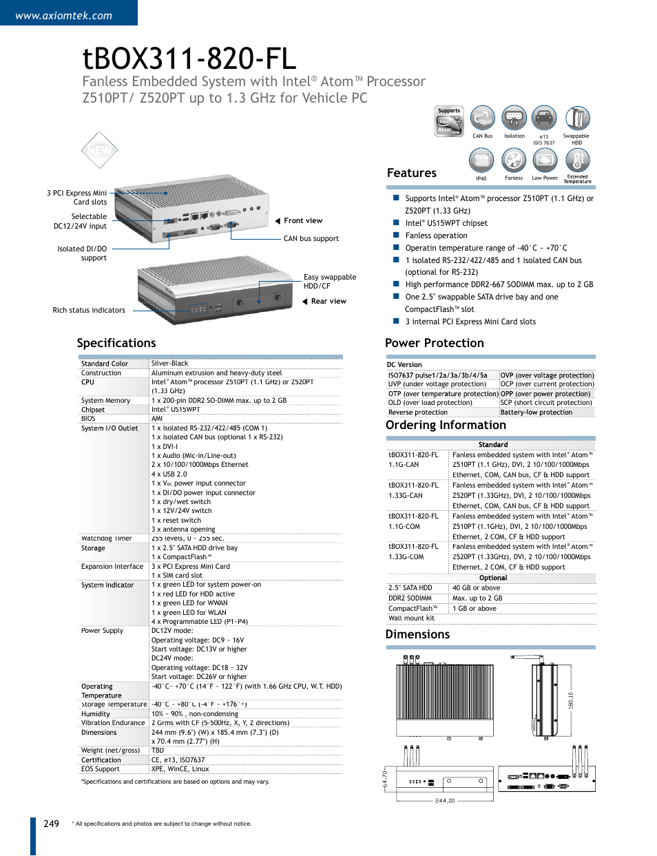 Impulse tBOX311-820-FL User Manual | 1 page