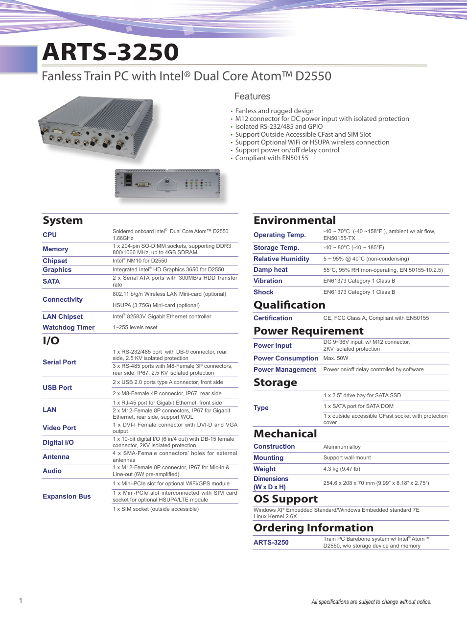 Impulse ARTS-3250 User Manual | 2 pages