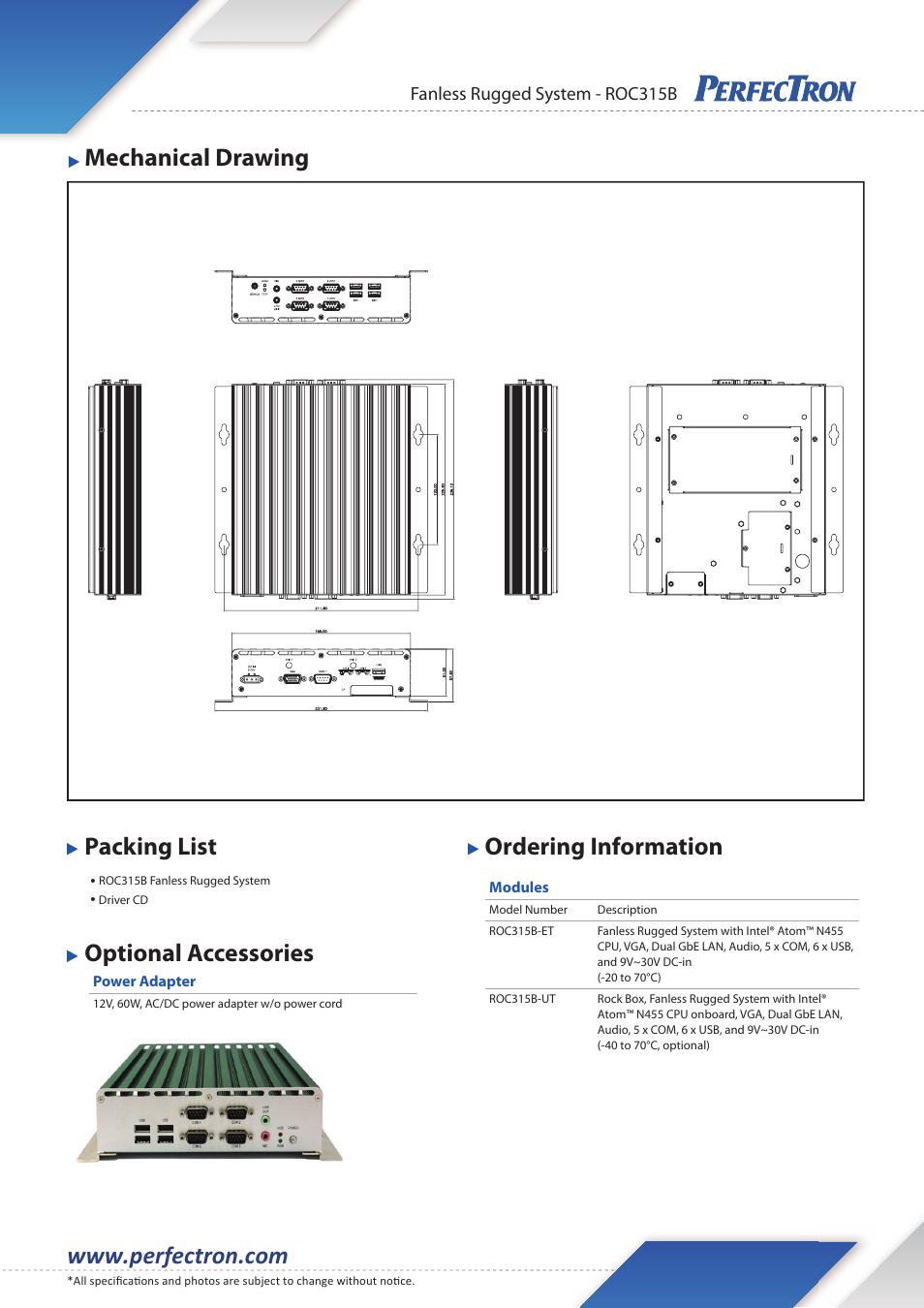 Optional accessories | Impulse ROC315B User Manual | Page 2 / 2