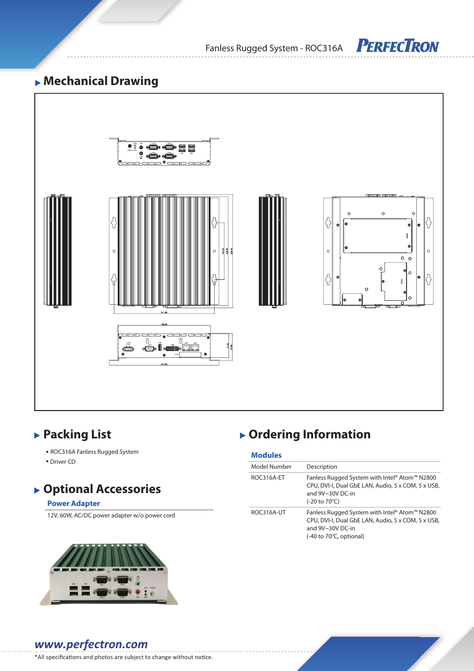 Optional accessories | Impulse ROC316A User Manual | Page 2 / 2