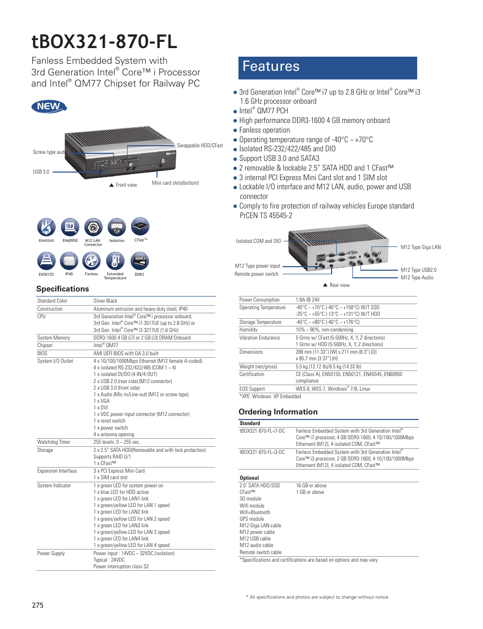 Impulse tBOX321-870-FL User Manual | 2 pages
