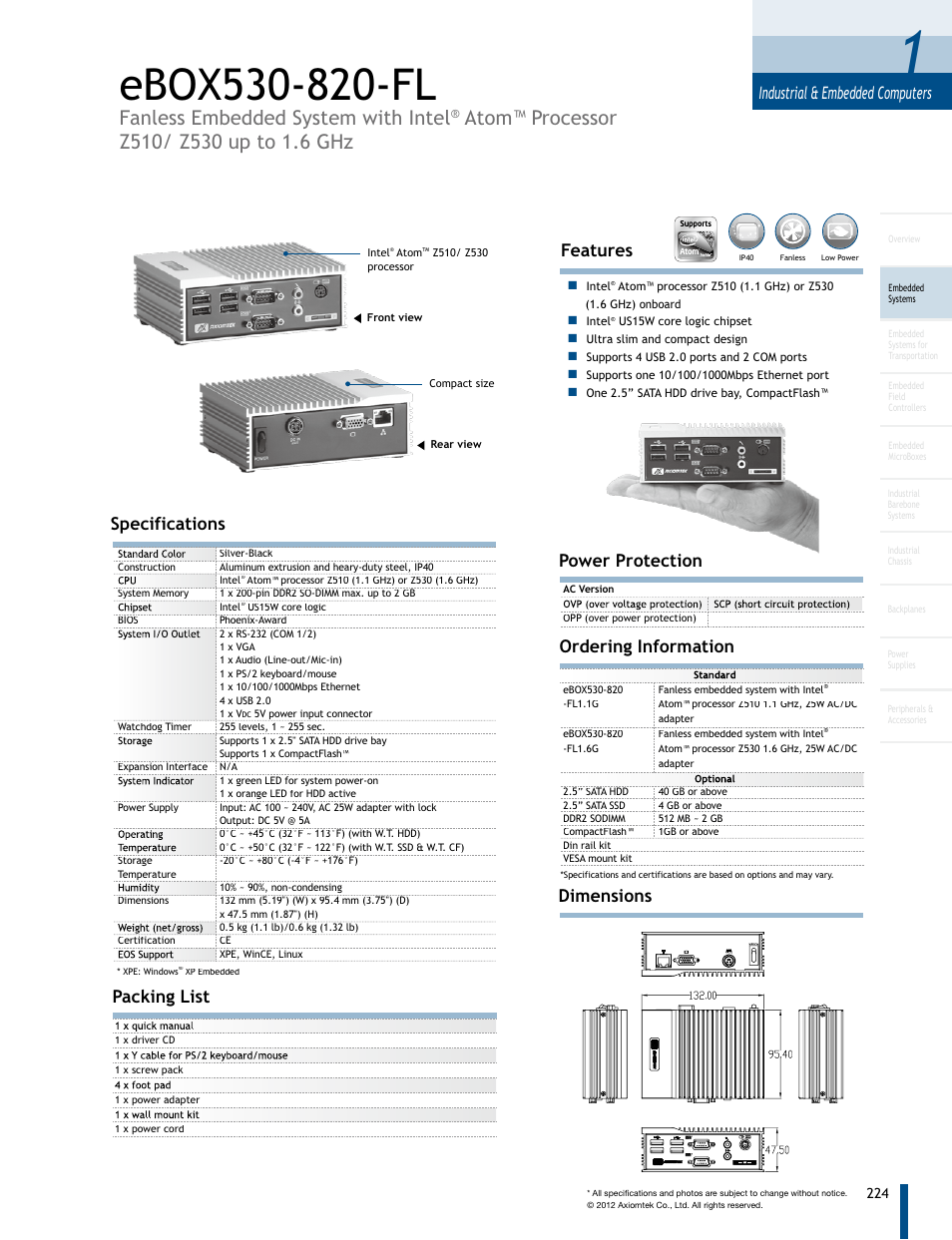 Impulse eBOX530-820-FL User Manual | 1 page