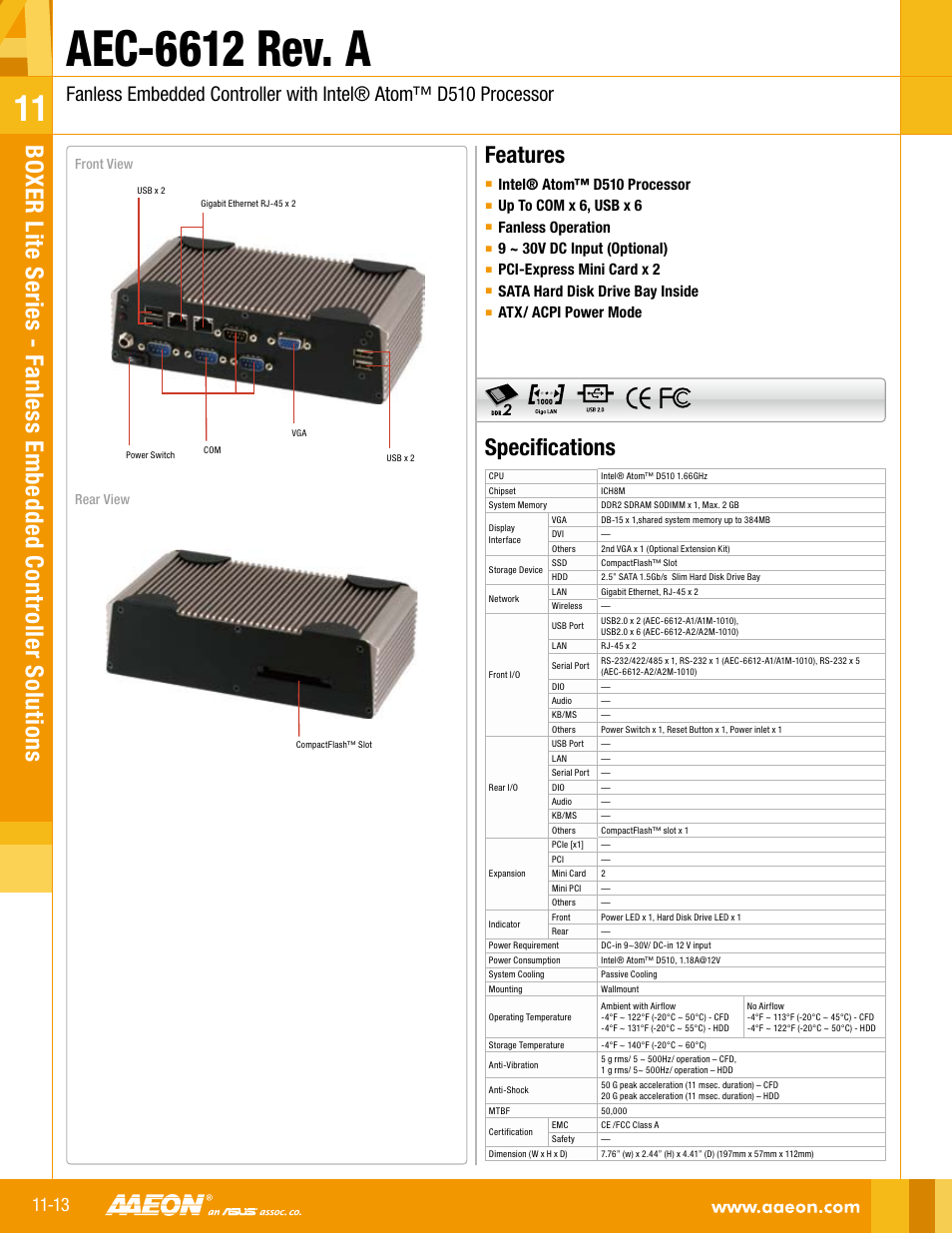 Impulse AEC-6612 User Manual | 2 pages