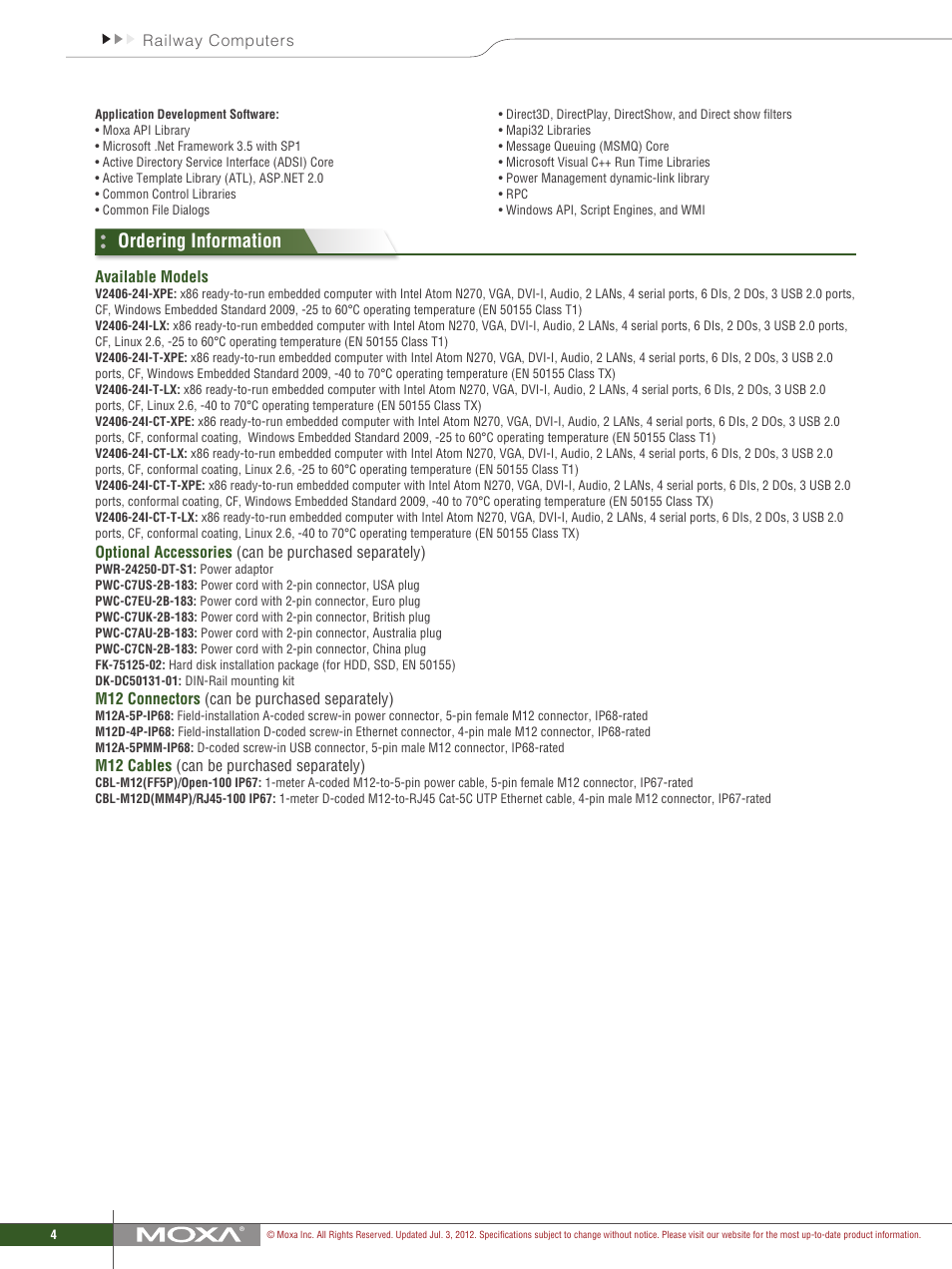 Ordering information | Impulse V2406-24I Series User Manual | Page 4 / 4