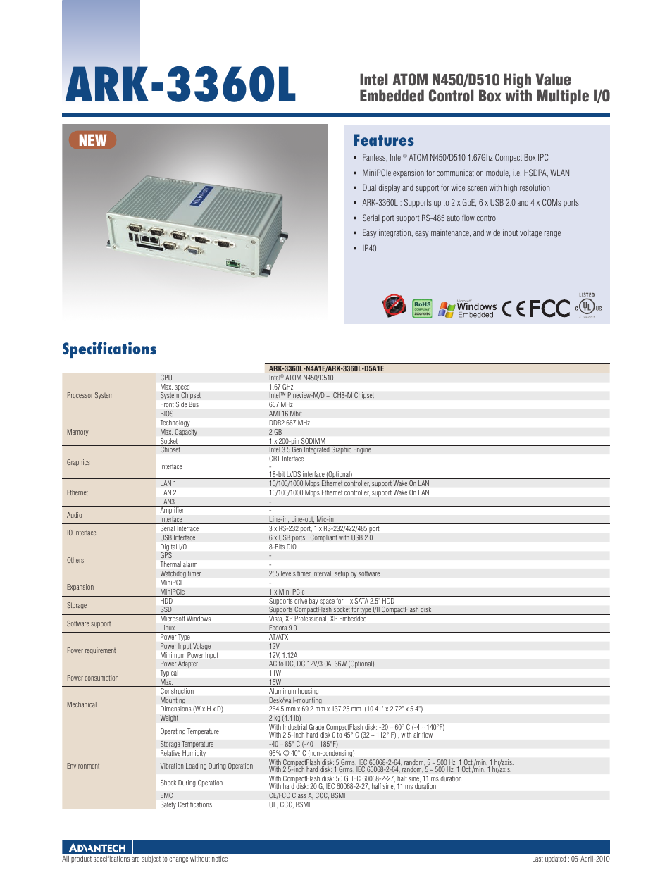 Impulse ARK-3360L User Manual | 2 pages
