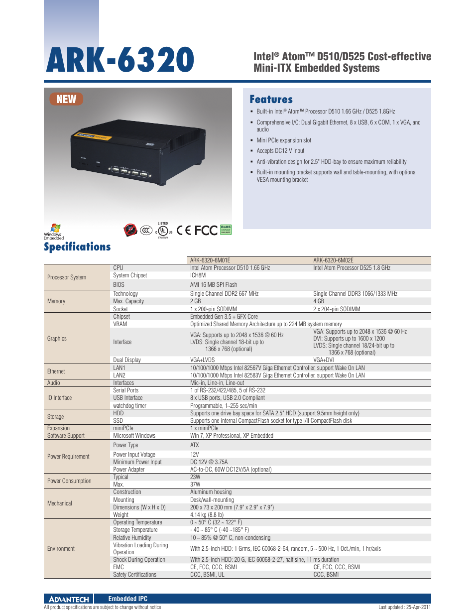 Impulse ARK-6320 User Manual | 2 pages