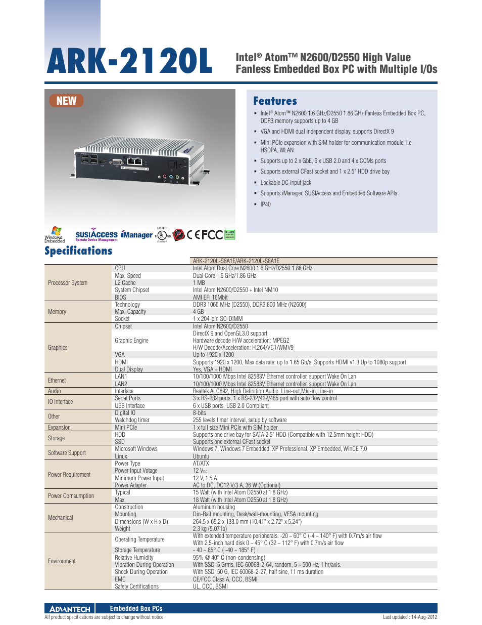 Impulse ARK-2120L User Manual | 2 pages