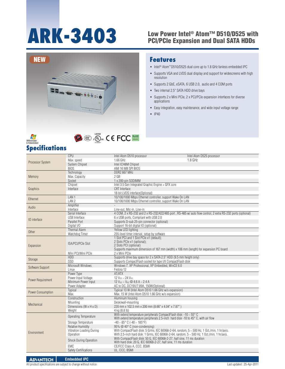 Impulse ARK-3403 User Manual | 2 pages