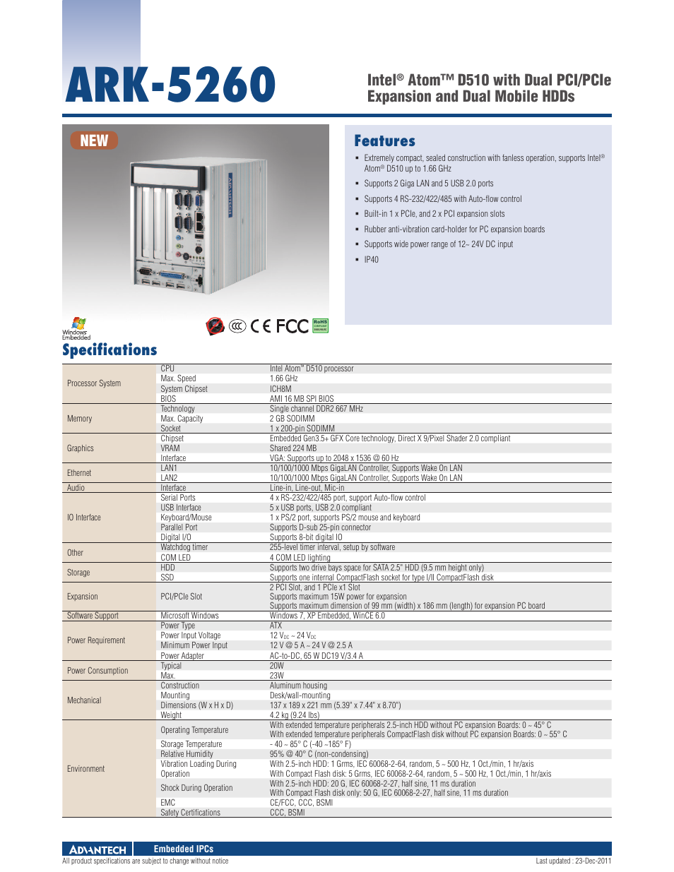 Impulse ARK-5260 User Manual | 2 pages