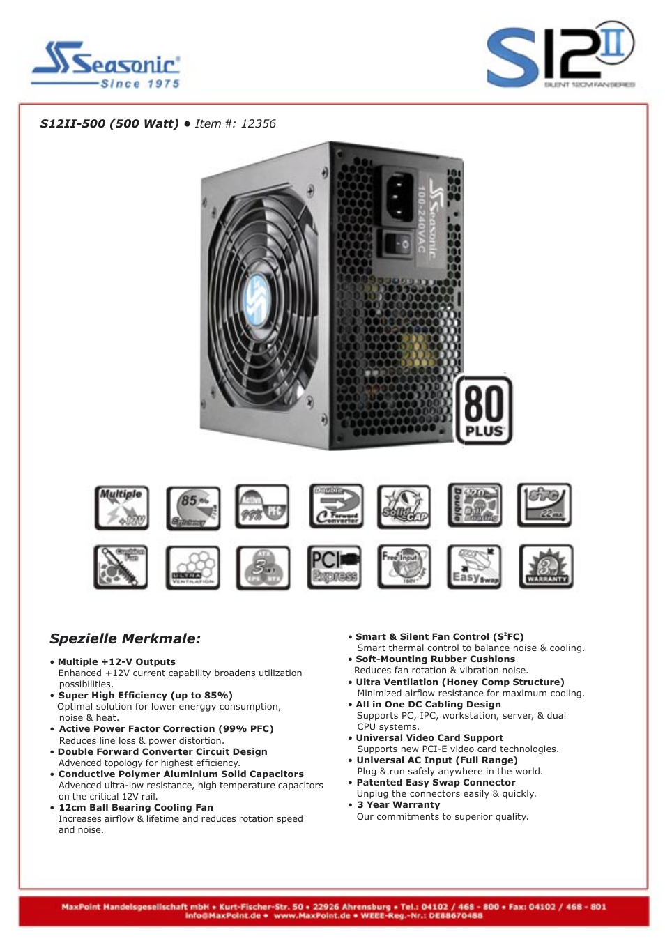 Impulse PS-X500-USS User Manual | 2 pages