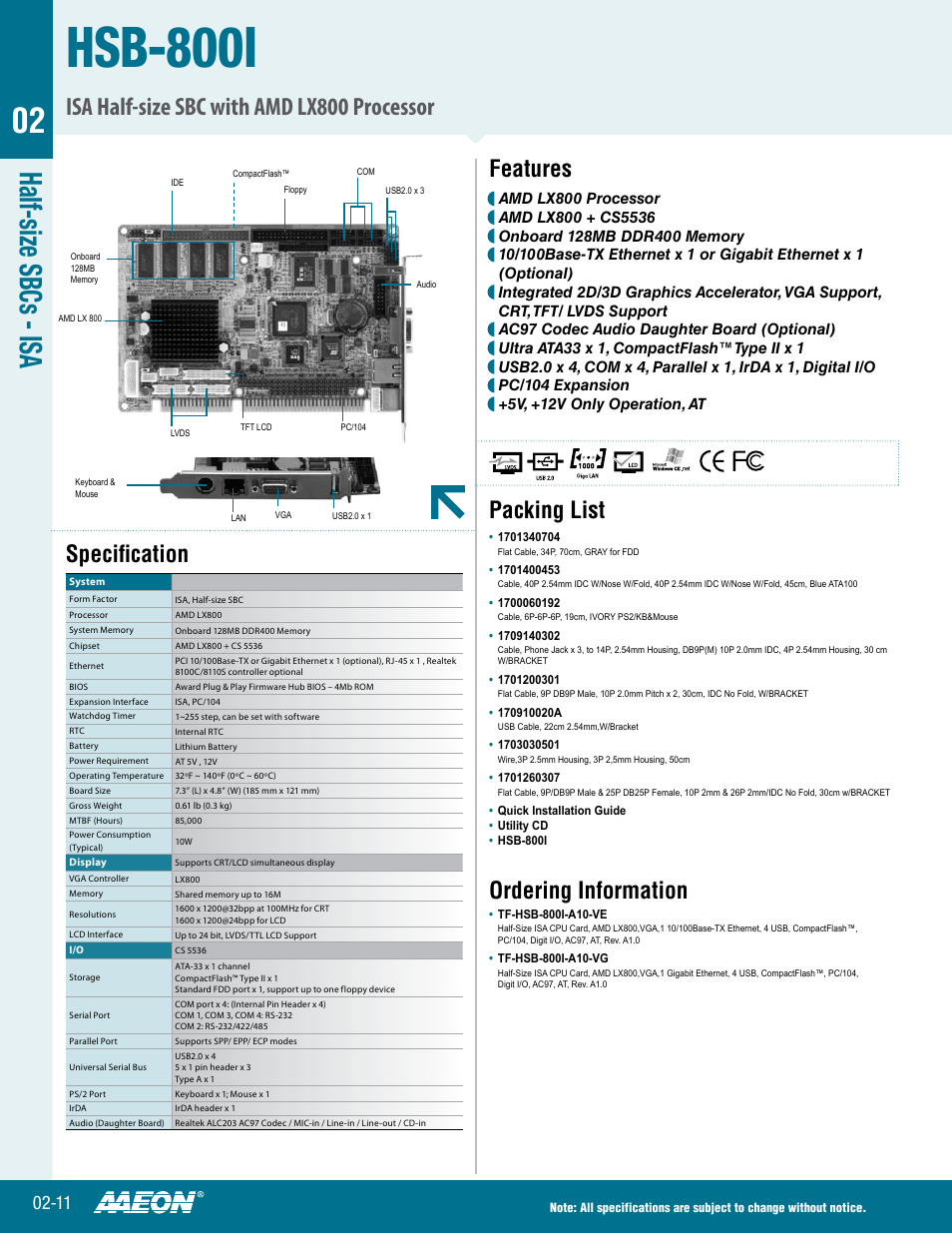 Impulse HSB-800I User Manual | 2 pages