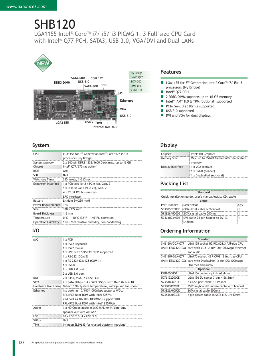 Impulse SHB120 User Manual | 1 page