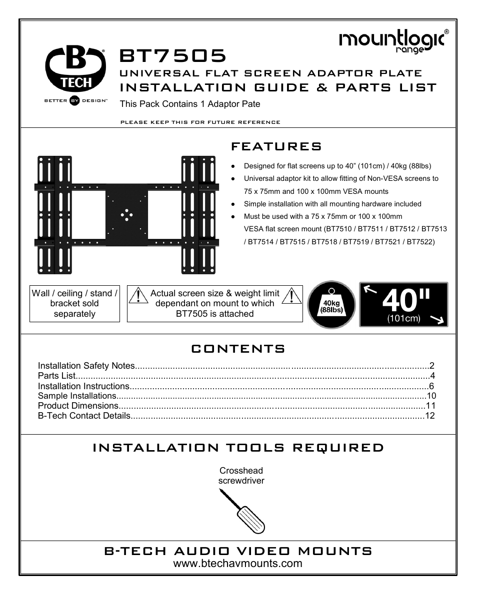 Impulse BT7505 User Manual | 12 pages