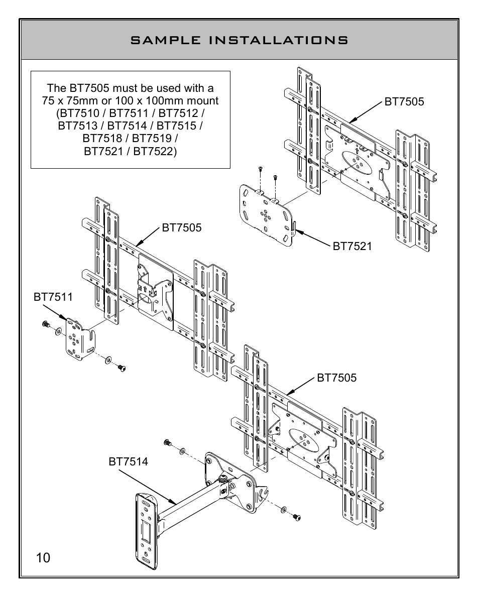 Sample installations | Impulse BT7505 User Manual | Page 10 / 12