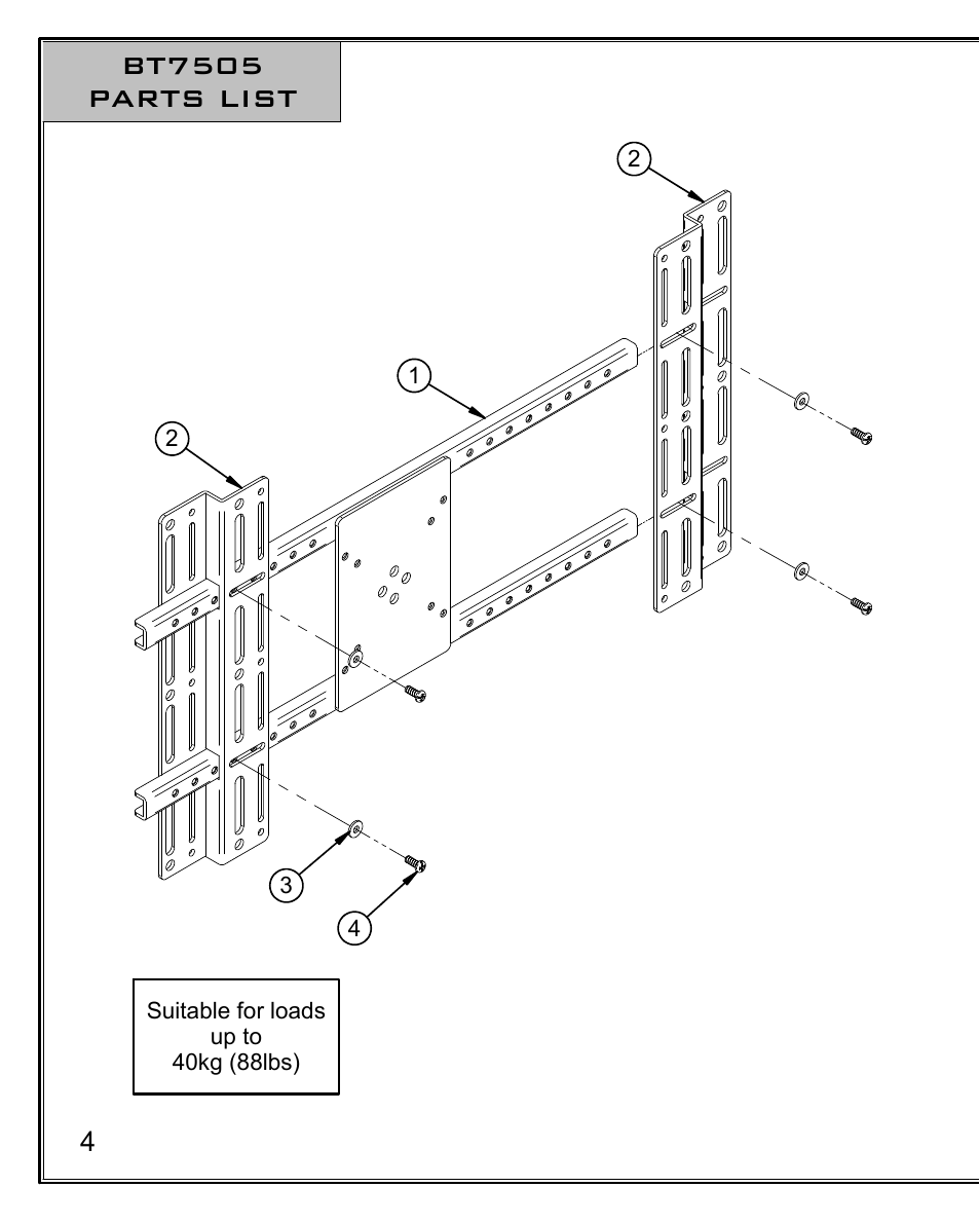 Bt7505 parts list | Impulse BT7505 User Manual | Page 4 / 12