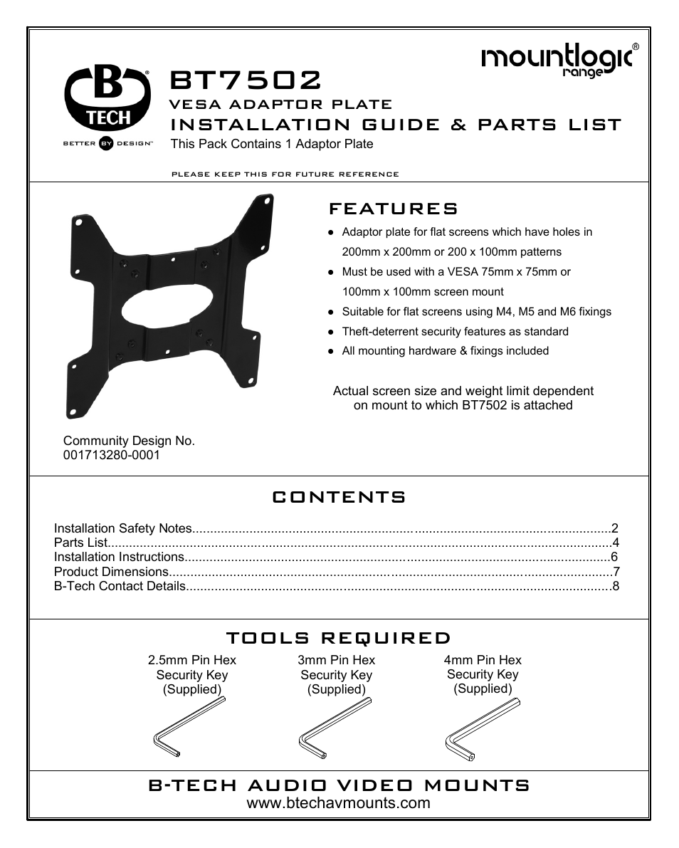 Impulse BT7502 User Manual | 8 pages