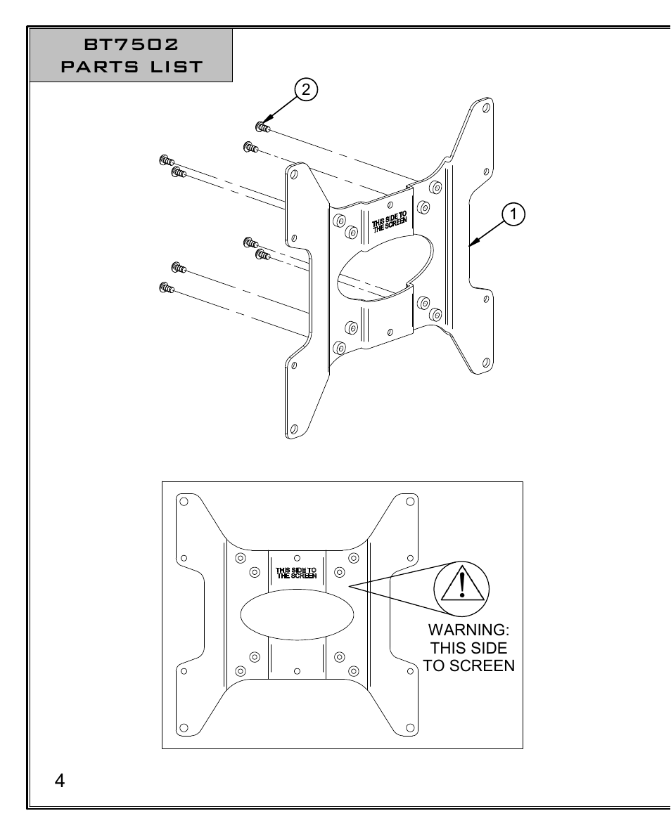 Bt7502 parts list | Impulse BT7502 User Manual | Page 4 / 8