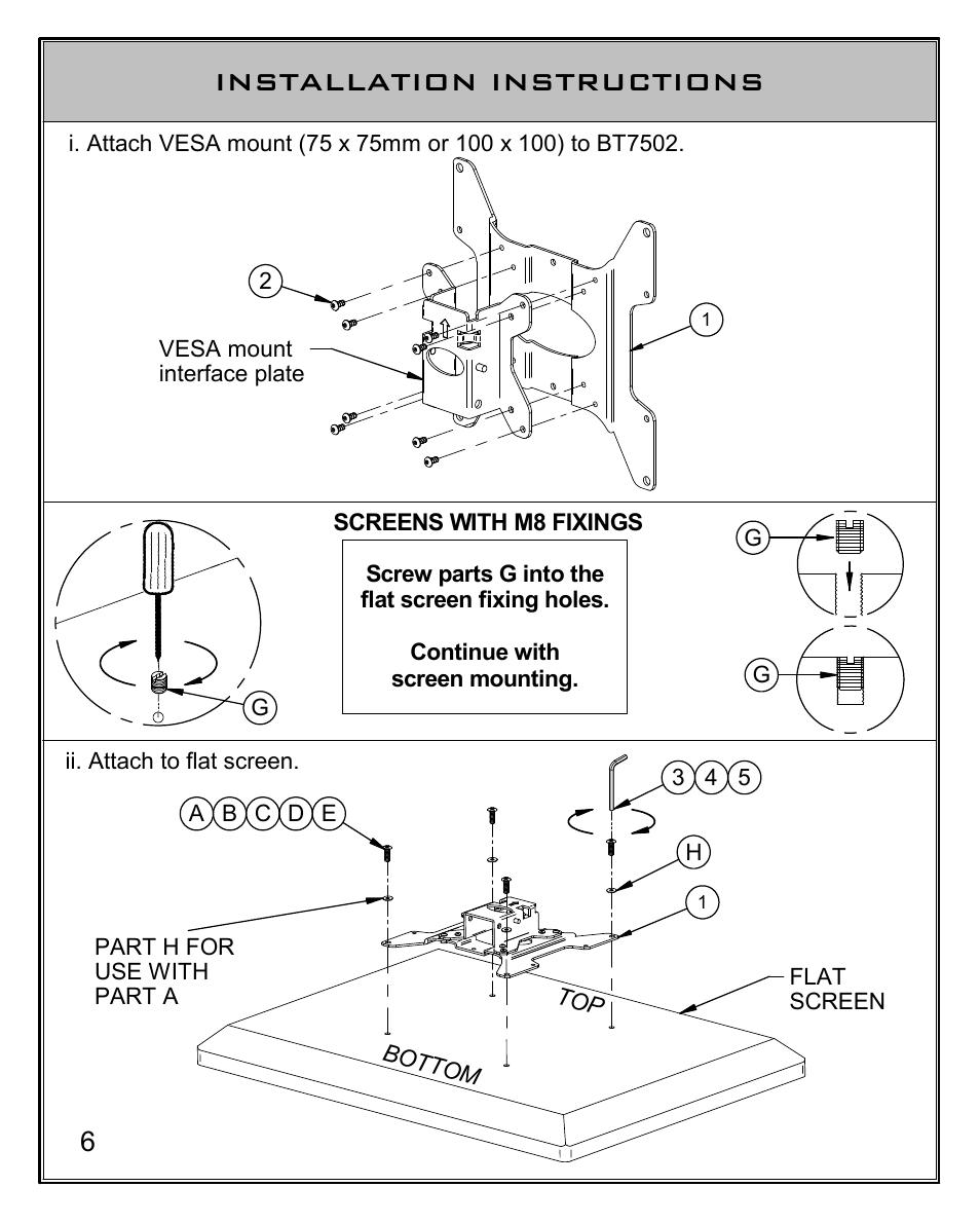 Installation instructions | Impulse BT7502 User Manual | Page 6 / 8