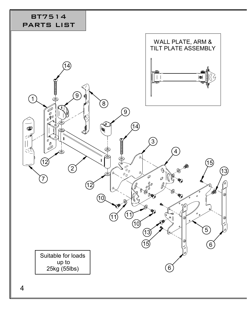 Bt7514 parts list | Impulse BT7514 User Manual | Page 4 / 12