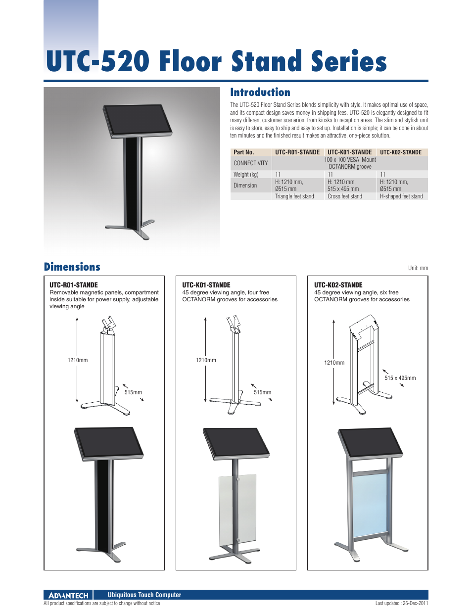 Impulse UTC-K01-STANDE User Manual | 1 page