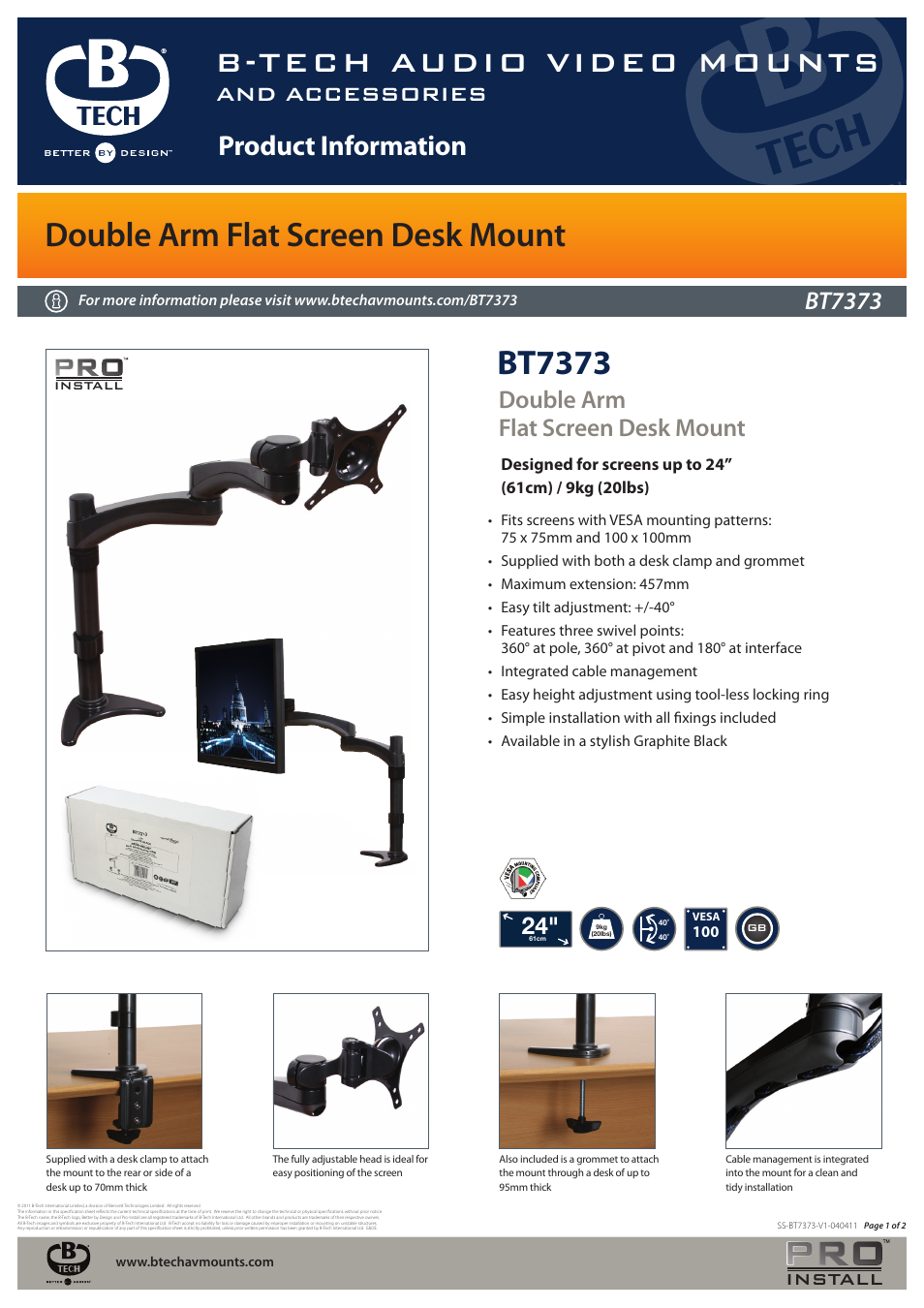 Impulse BT7373 User Manual | 2 pages