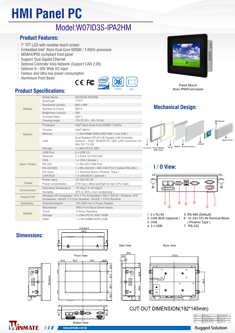 Impulse W07ID3S-IPA2HM User Manual | 1 page