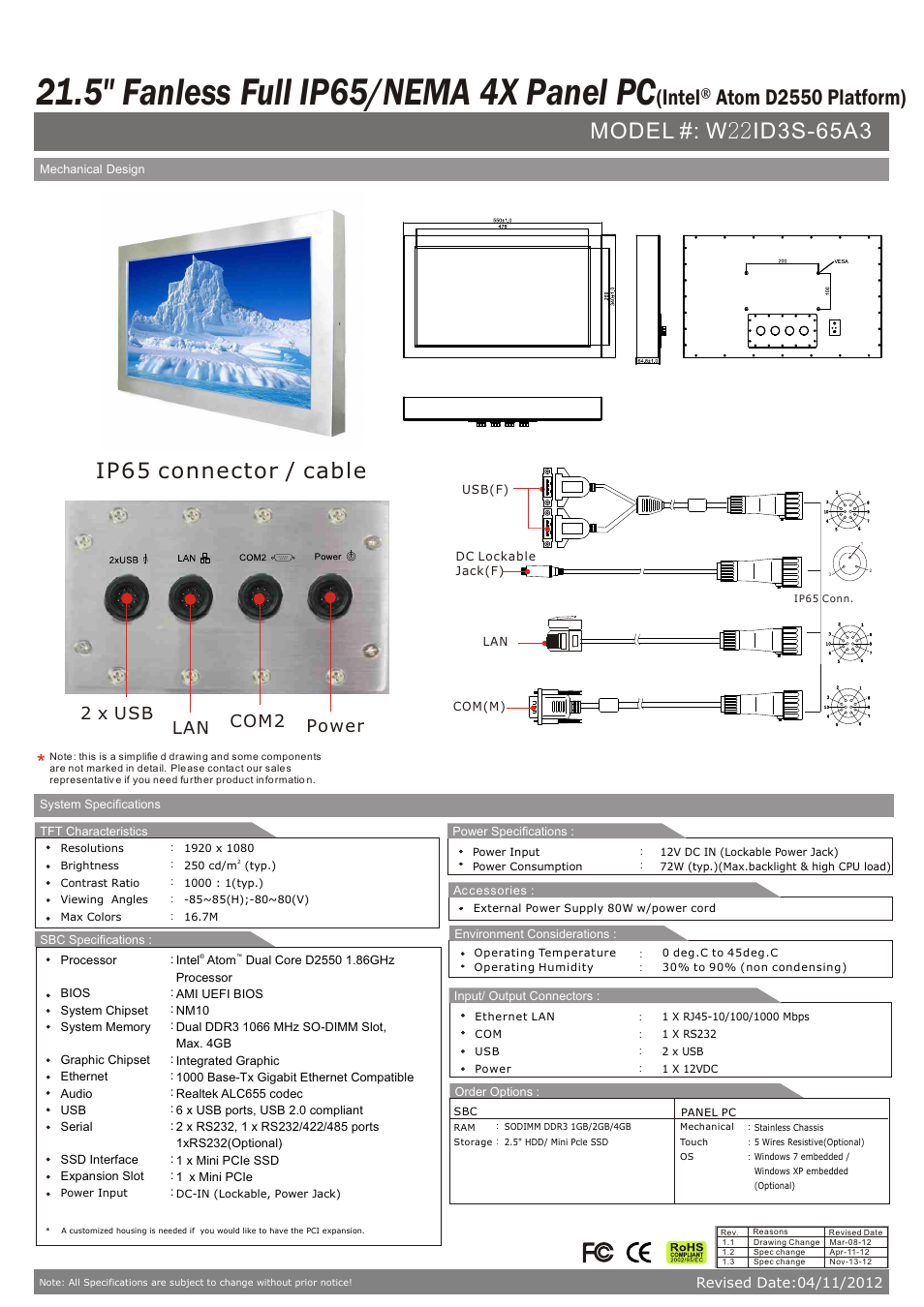 Impulse W22ID3S-65A3 User Manual | 1 page