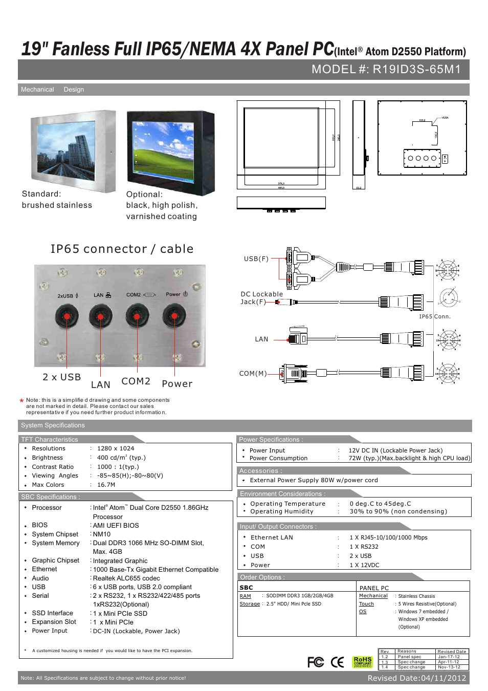 Impulse R19ID3S-65M1 User Manual | 1 page