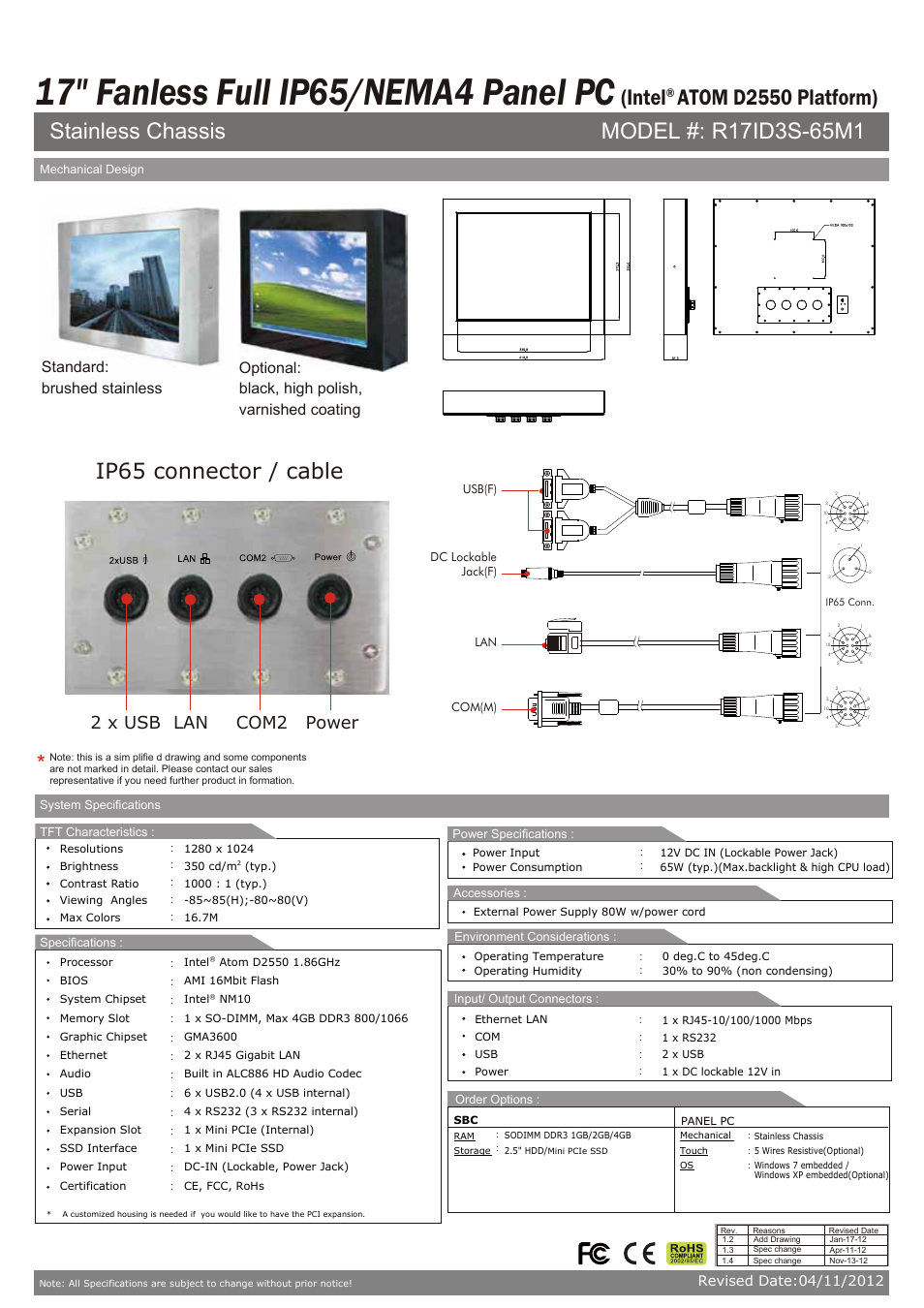 Impulse R17ID3S-65M1 User Manual | 1 page