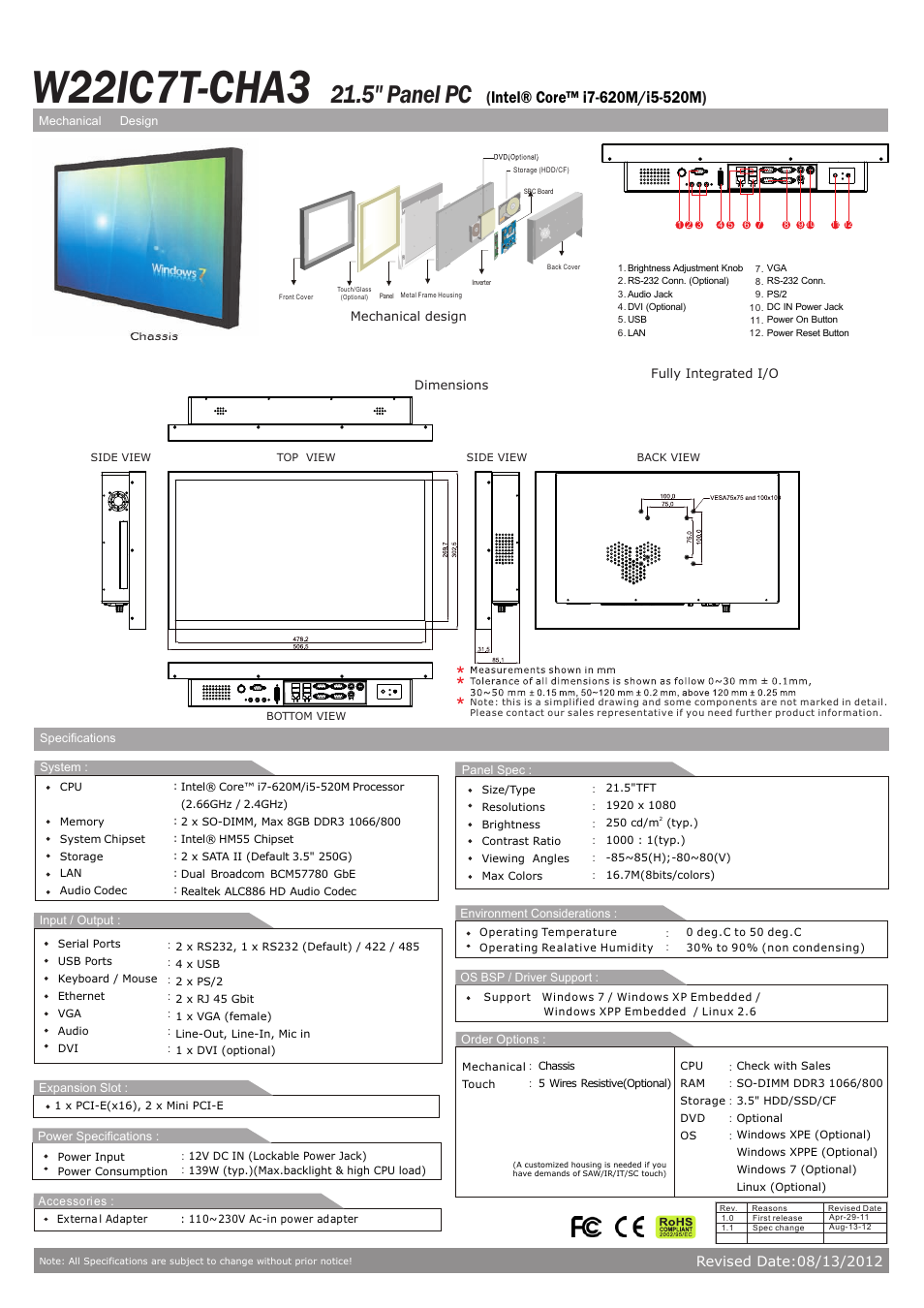 Impulse W22IC7T-CHA3 User Manual | 1 page