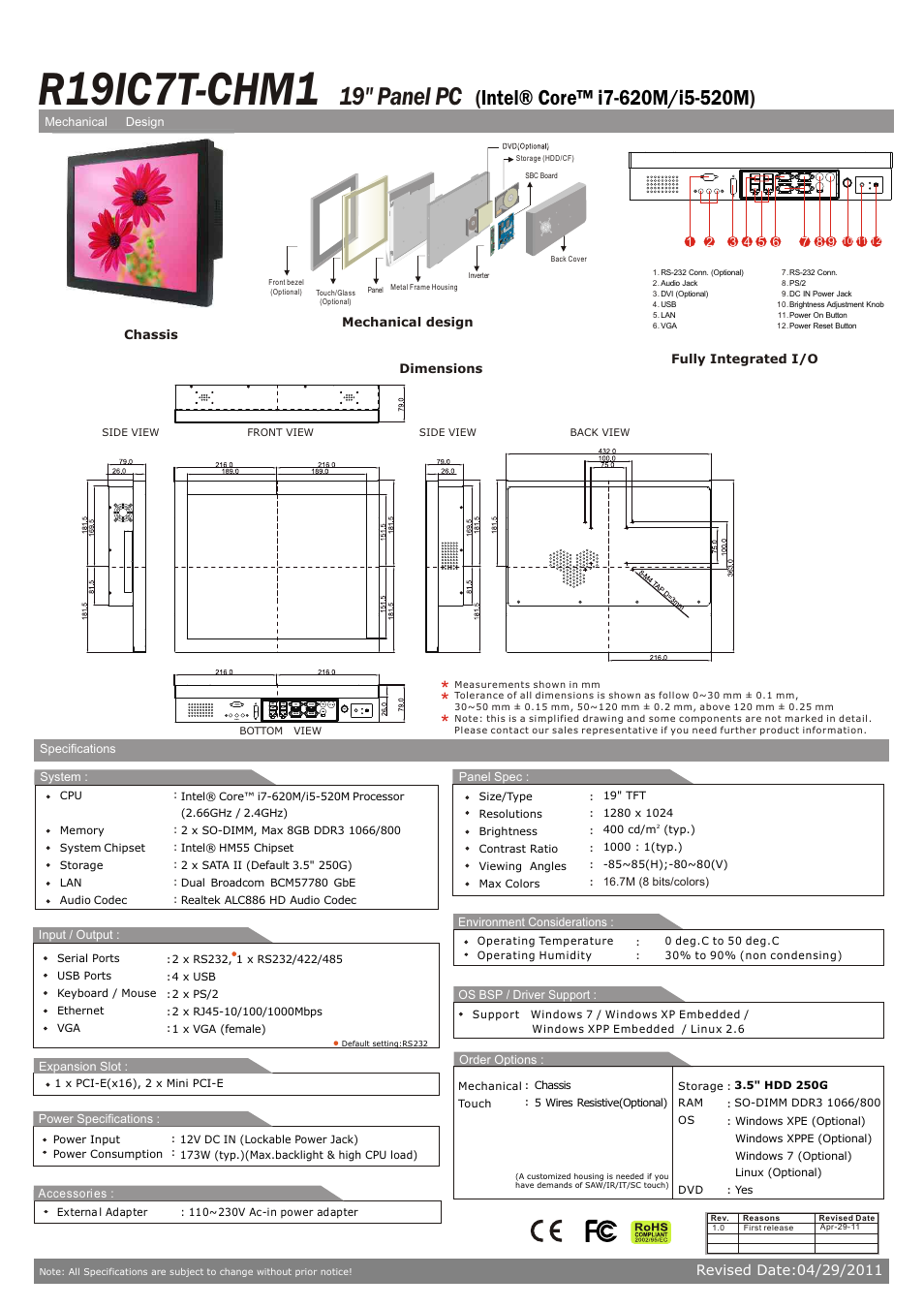 Impulse R19IC7T-CHM1 User Manual | 1 page