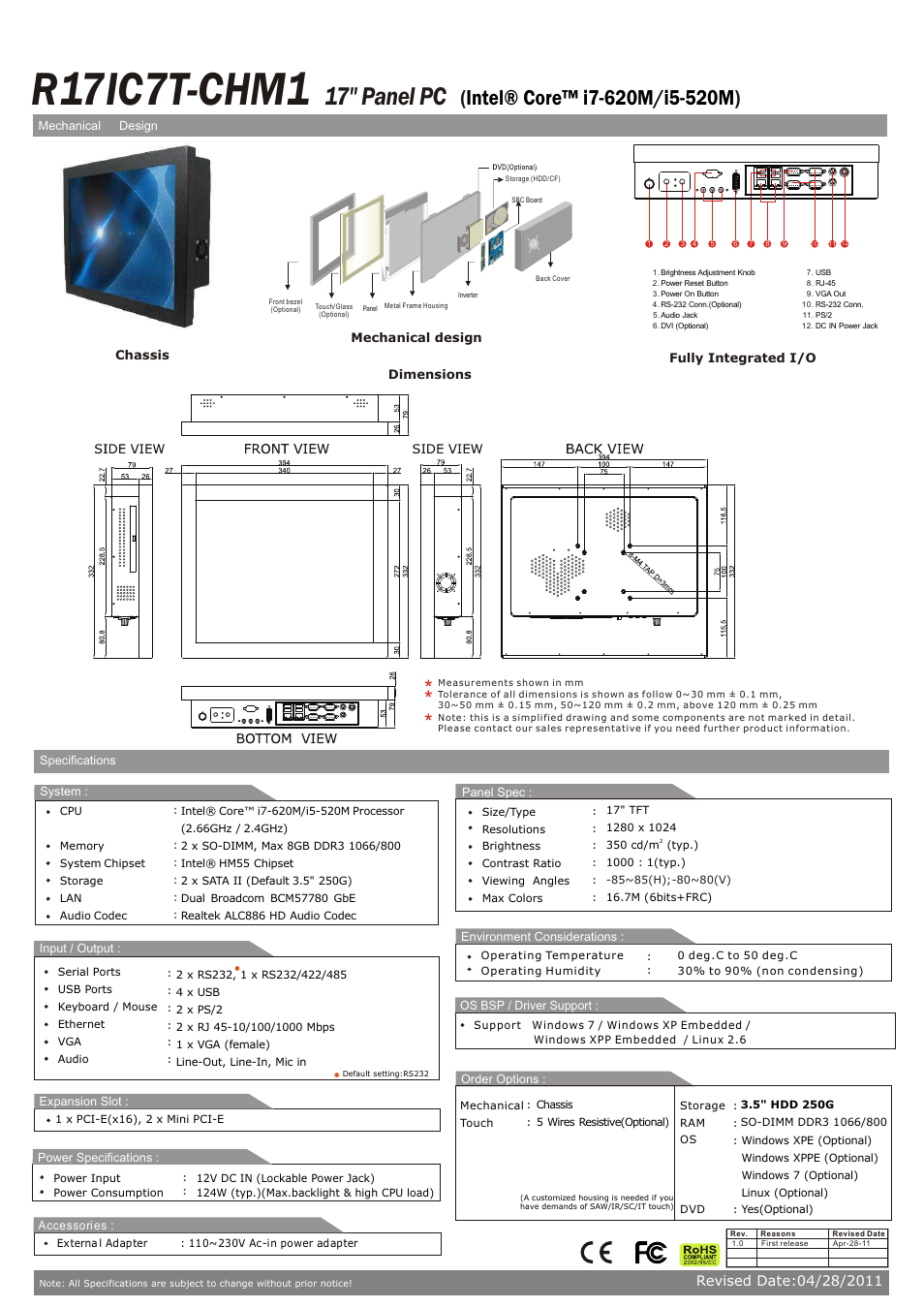 Impulse R17IC7T-CHM1 User Manual | 1 page
