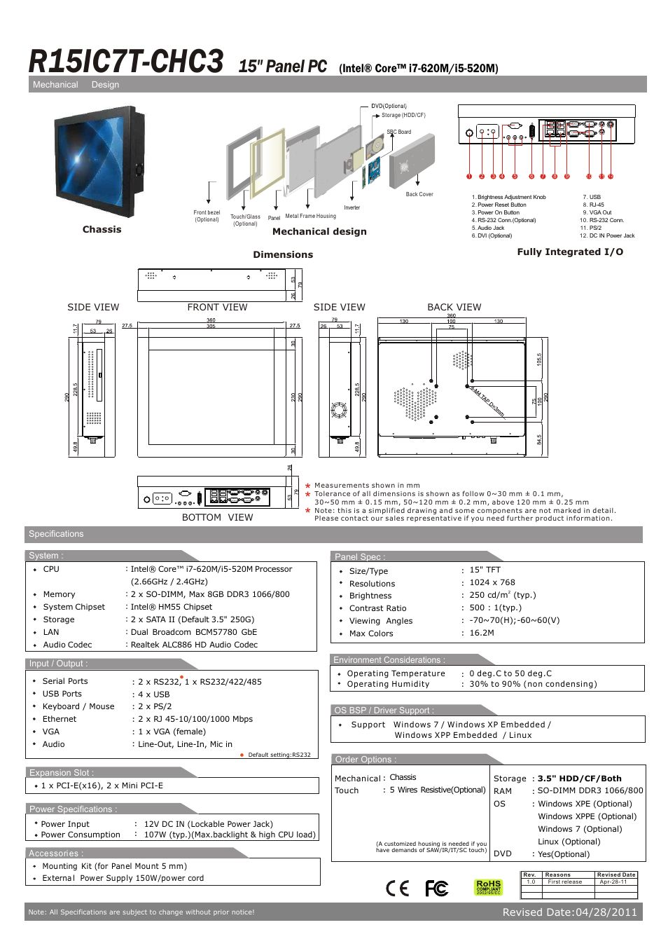 Impulse R15IC7T-CHC3 User Manual | 1 page