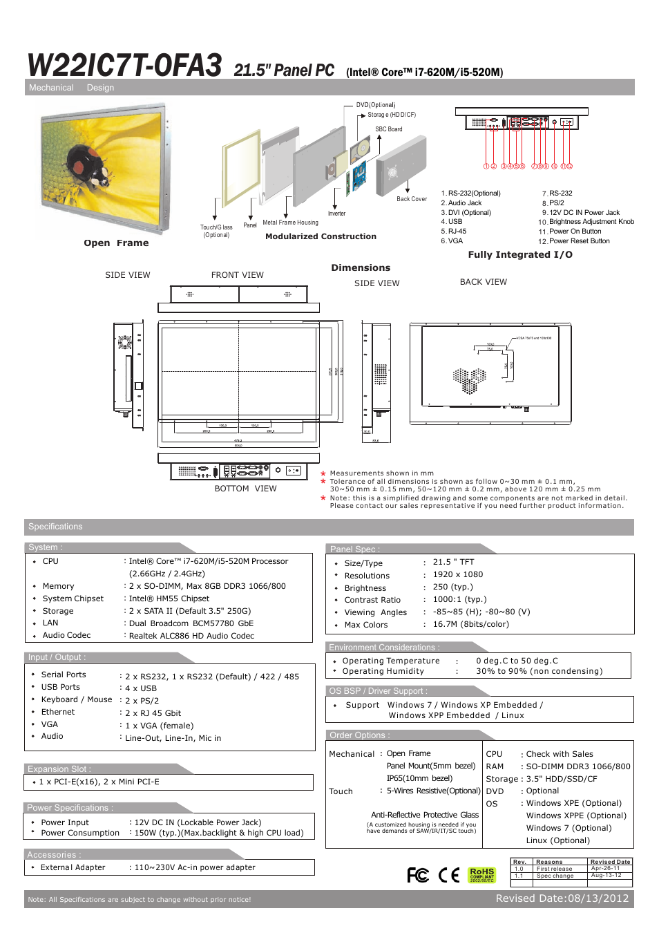 Impulse W22IC7T-OFA3 User Manual | 1 page