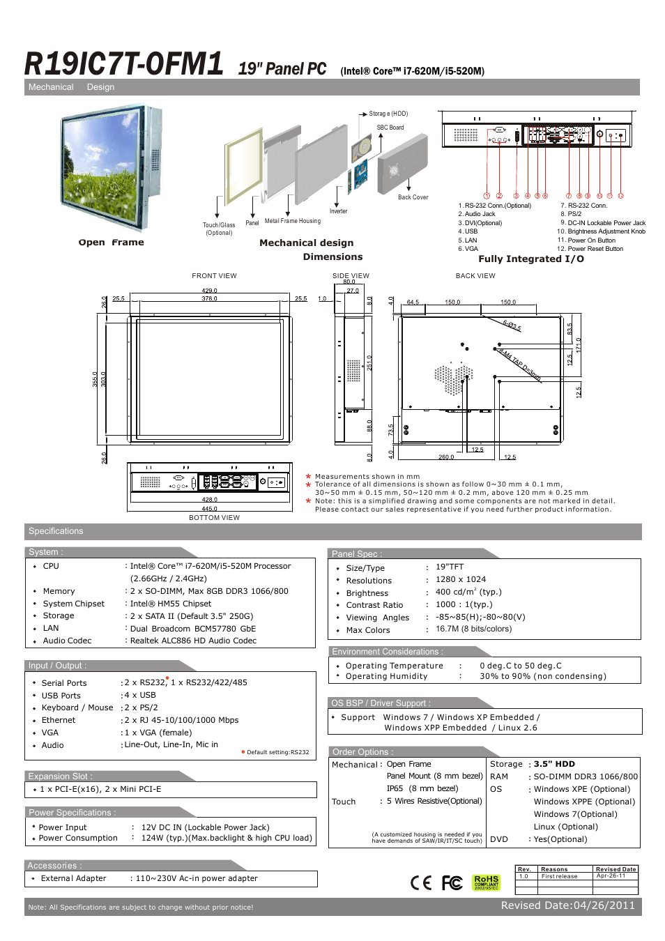 Impulse R19IC7T-OFM1 User Manual | 1 page
