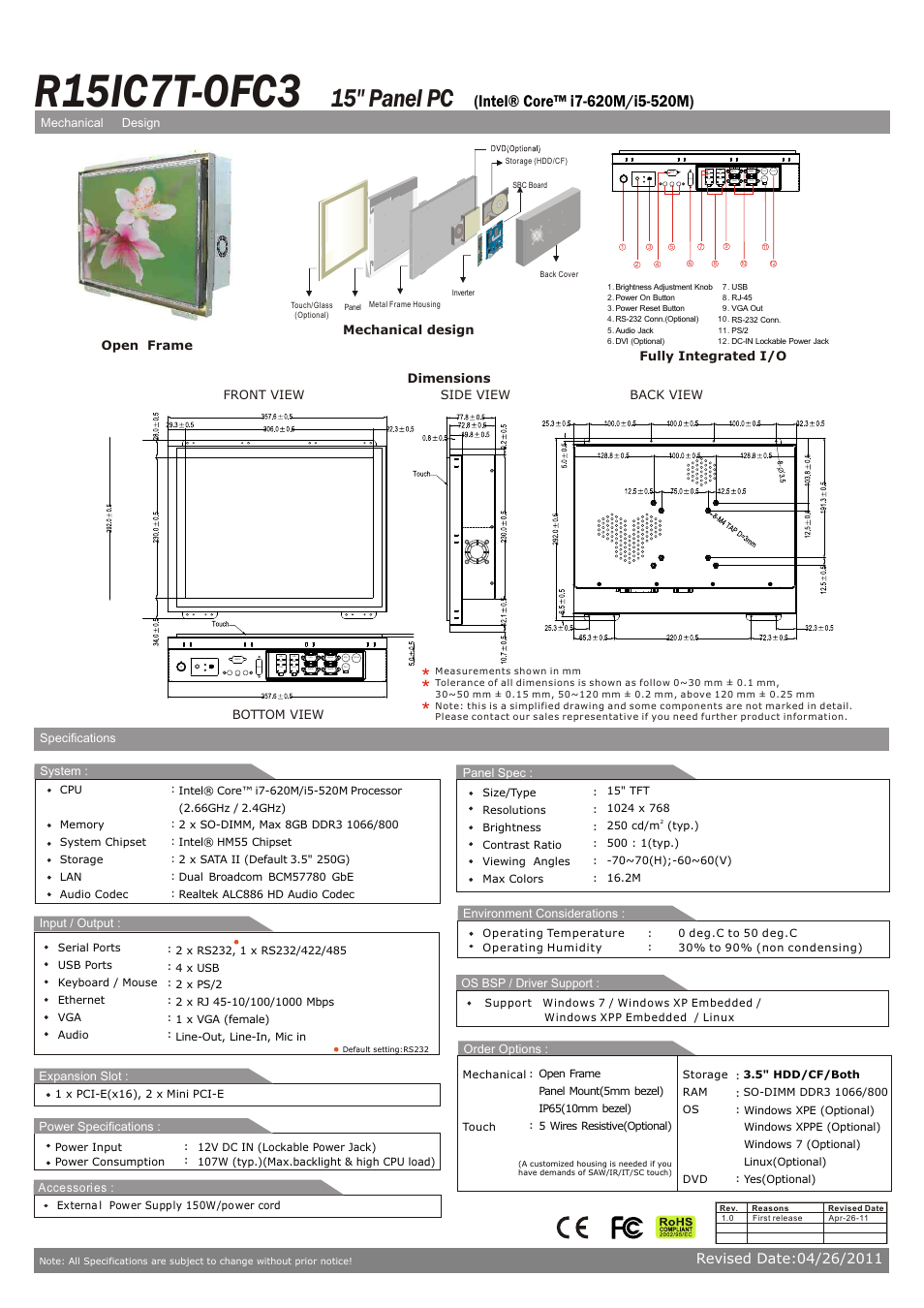 Impulse R15IC7T-OFC3 User Manual | 1 page