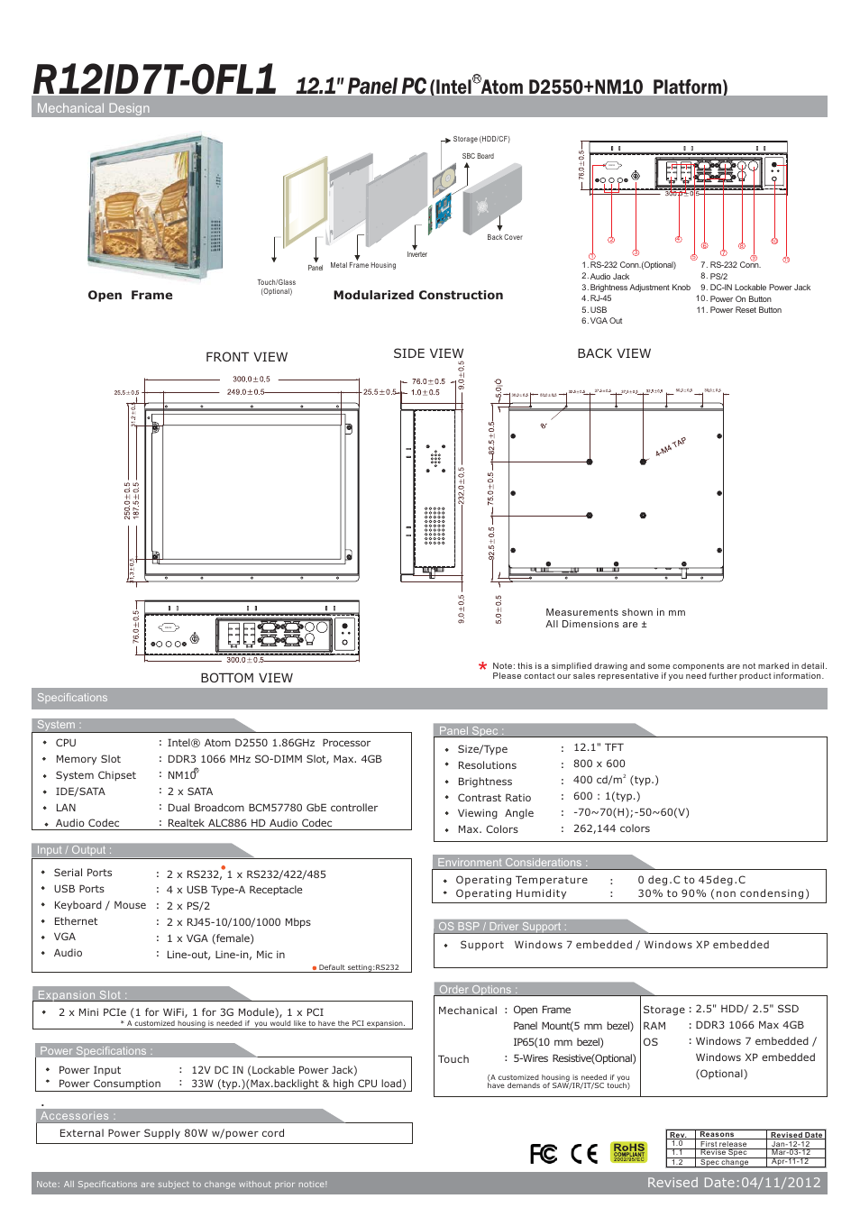 Impulse R12ID7T-OFL1 User Manual | 1 page