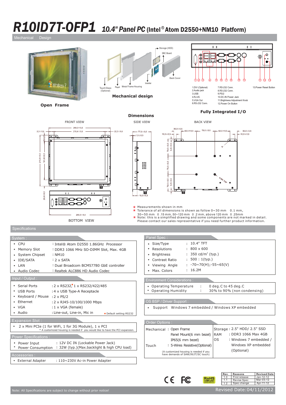 Impulse R10ID7T-OFP1 User Manual | 1 page