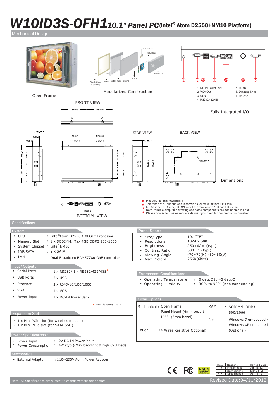 Impulse W10ID3S-OFH1 User Manual | 1 page