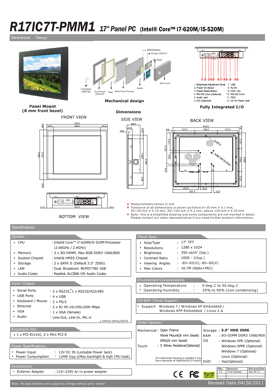 Impulse R17IC7T-PMM1 User Manual | 1 page