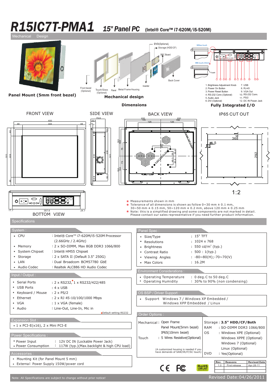 Impulse R15IC7T-PMA1 User Manual | 1 page