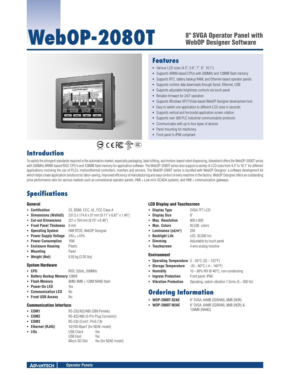 Impulse WebOP-2080T User Manual | 2 pages