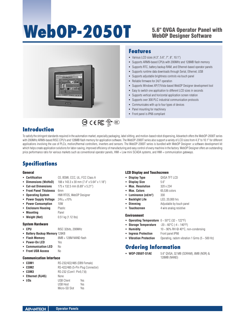 Impulse WebOP-2050T User Manual | 2 pages