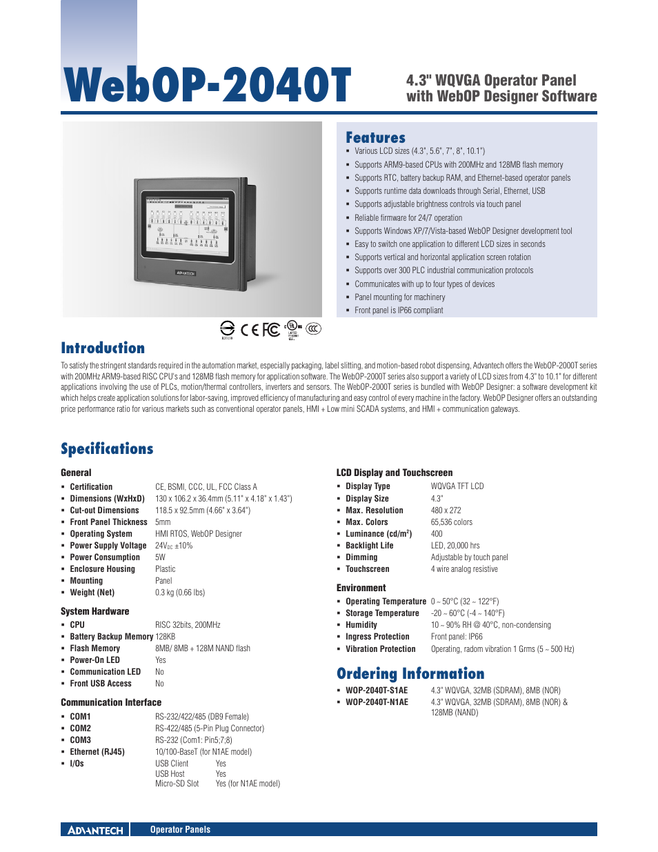 Impulse WebOP-2040T User Manual | 2 pages