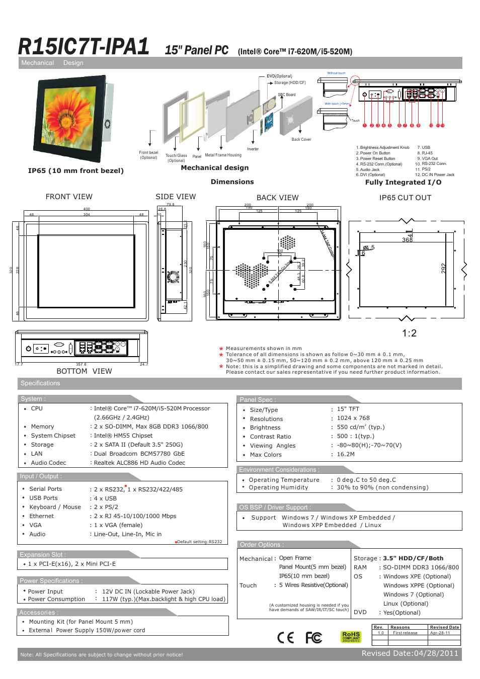 Impulse R15IC7T-IPA1 User Manual | 1 page