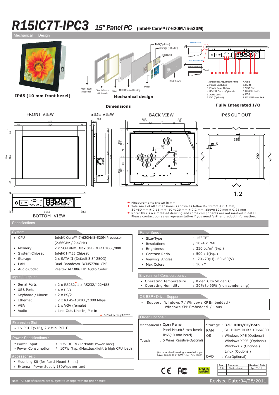 Impulse R15IC7T-IPC3 User Manual | 1 page