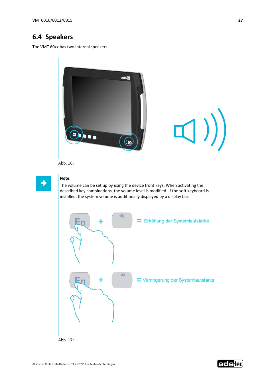 4 speakers | ADS-TEC VMT6010/6012/6015 User Manual | Page 28 / 48