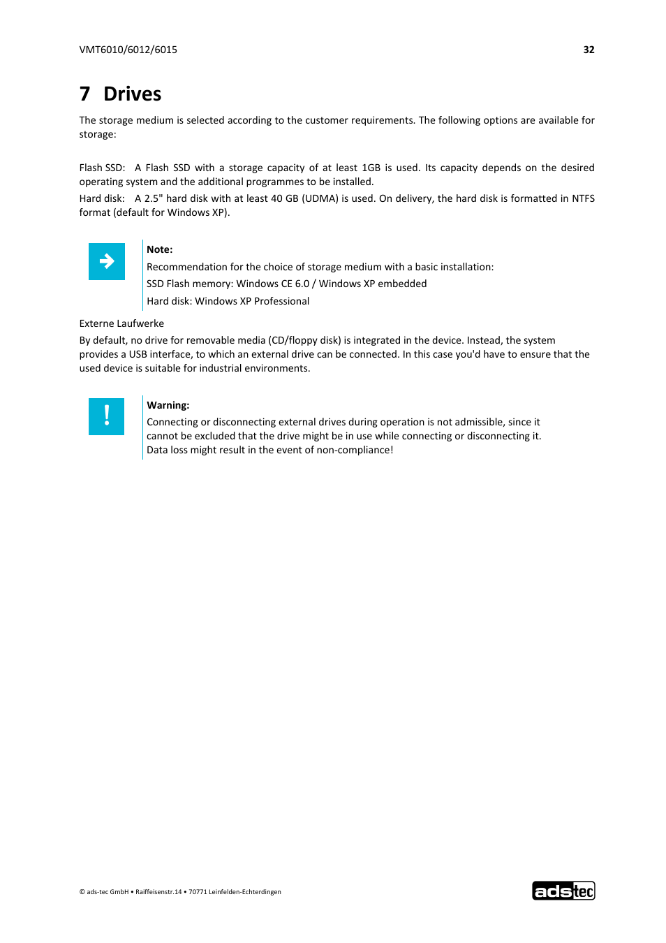 7 drives | ADS-TEC VMT6010/6012/6015 User Manual | Page 33 / 48