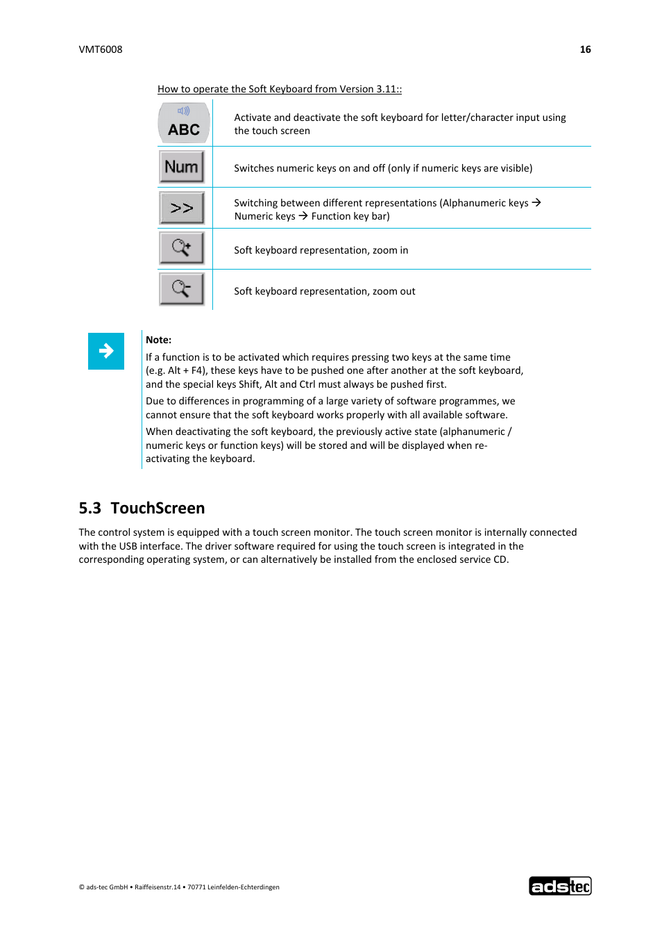 3 touchscreen | ADS-TEC VMT6008 User Manual | Page 17 / 46